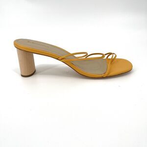 Reformation Womens Shoes Size 9.5 Ochre Yellow Rachel Strappy Sandal Block Heels